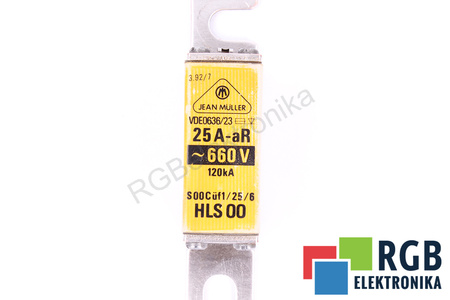 SIGURANŢĂ HLS00 JEAN MULLER VDE0636/23 25A-AR, 660V, 120KA