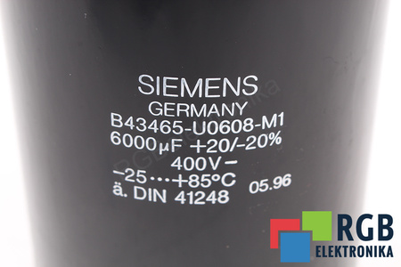CONDENSATOR B43465-U0608-M1 SIEMENS 6000UF, 400VDC CONDENSATOR