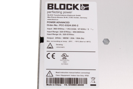 PCC-0324-200-2 BLOCK POWER COMPACT SURSĂ DE ALIMENTARE ÎN COMUTAȚIE
