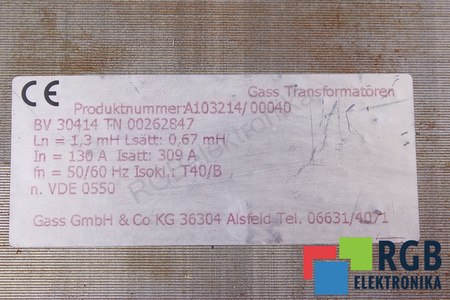 BV30414 TN00262847 GASS CHOKE