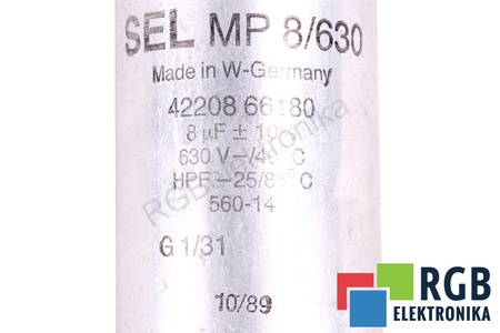 CONDENSATOR MP8/630 SEL 8UF, 630V CONDENSATOR