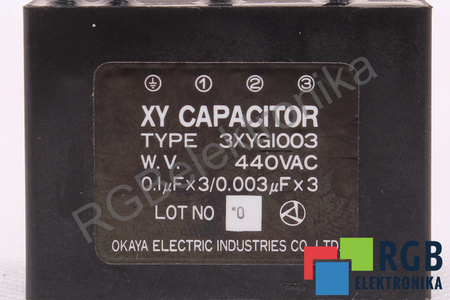 CONDENSATOR 3XYG1003 OKAYA 0.1UFX3/0.003UFX3, 440VAC CONDENSATOR