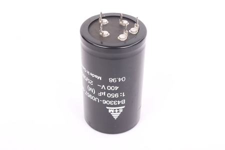 CONDENSATOR B43306-U0957-M1 S+M 25/085/56 950UF, 400VDC CONDENSATOR