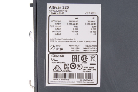 ATV320U15N4B SCHNEIDER ELECTRIC TELEMECANIQUE ALTIVAR 320 CUTIE