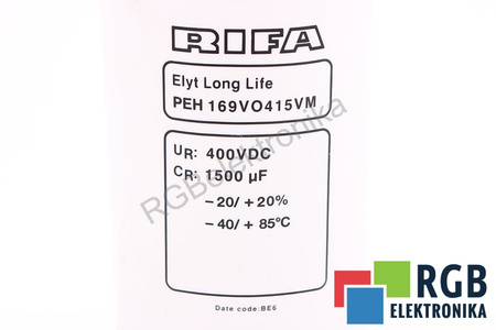 CONDENSATOR PEH169VO415VM RIFA 1500UF, 400VDC CONDENSATOR