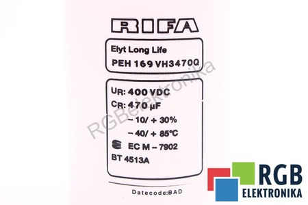 CONDENSATOR PEH169VH3470Q RIFA 470UF, 400VDC CONDENSATOR
