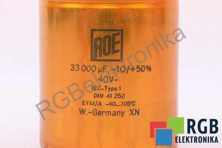 CONDENSATOR DIN41250 ROE 33000UF, 40VDC CONDENSATOR