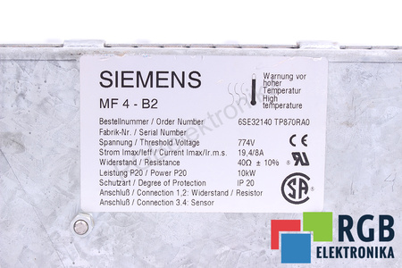 6SE32140 SIEMENS TP870RA0 MF4-B2 REZISTENȚA LA FRÂNARE