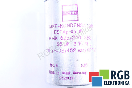 CONDENSATOR MMK625/240SBS ESTA 25UF, 240V