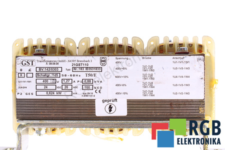 142/0303 GST NR.163 ID3531833 26GST110 400V, 24V TRANSFORMATOR