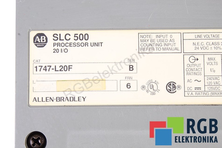 1747-L20F ALLEN BRADLEY SLC500 PROCESSOR UNIT 20I/O