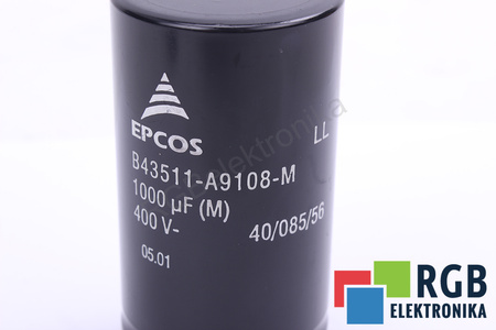 CONDENSATOR B43511-A9108-M EPCOS 40/085/56 1000UF, 400VDC CONDENSATOR