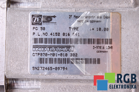 GTP070-M01-010B02 INDRAMAT PG50 I=10 CUTIE DE VITEZE