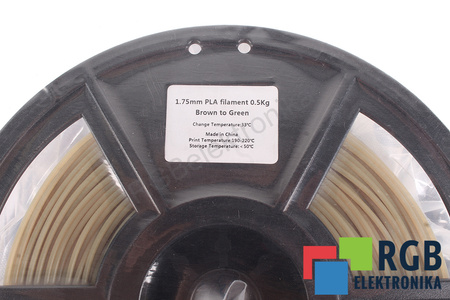 1,75MM PLA FILAMENT 0.5KG BROWN TO GREEN FLASHFORGE DIMENSIUNEA EXTERIOARĂ A BOBINEI 180MM, DIMENSIUNEA INTERIOARĂ A BOBINEI 50MM, LĂȚIMEA BOBINEI 45MM
