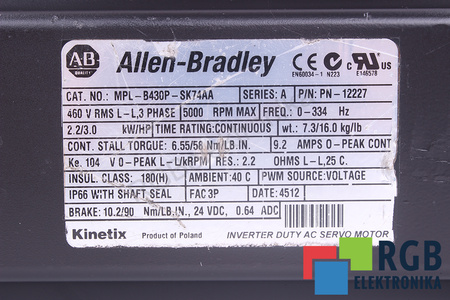 MPL-B430P-SK74AA ALLEN BRADLEY