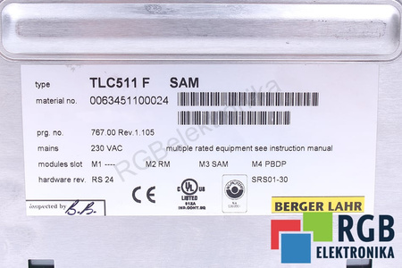 TLC511F BERGER LAHR 767.00 REV.1.105 230VAC