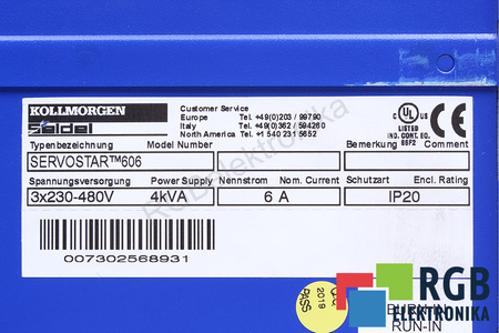 S60600 KOLLMORGEN SEIDEL SERVOSTAR 606