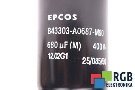 CONDENSATOR B43303-A0687-M90 EPCOS 680UF, 400VDC CONDENSATOR