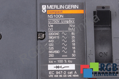NS100N MERLIN GERIN UI 750V UIMP 8KV IR 0.8-1X63A IM 500A