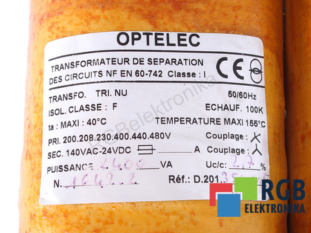 D.201.350.00F STAUBLI OPTELEC 200/208/230/400/4450/480V, 140-24V TRANSFORMATOR