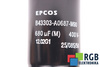 CONDENSATOR B43303-A0687-M90 EPCOS 680UF, 400VDC