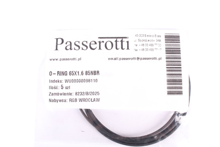 65X1.6 85NBR O-RING GARNITURĂ