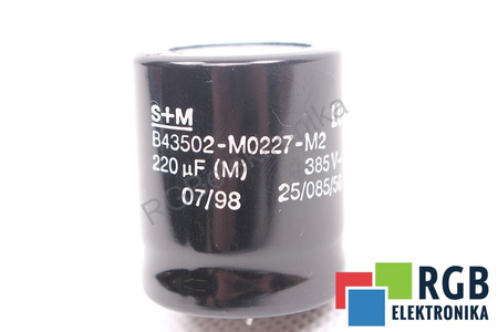 CONDENSATOR B43502-M0227-M2 S+M 220UF, 385VDC CONDENSATOR