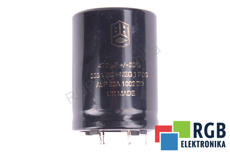 CONDENSATOR ALP22A1002DD BHC COMPONENTS LTD 470UF, 385V CONDENSATOR