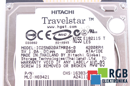 IC25N020ATMR04-0 HITACHI TRAVELSTAR 2.5" 20GB ATA/IDE