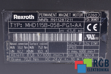 MHD115B-058-PG1-AA REXROTH INDRAMAT STATOR