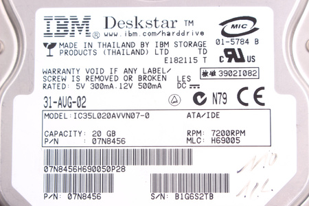 IC35L020AVVN07-0 IBM DESKSTAR