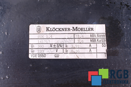 STK1.4 KLOCKNER MOELLER 1.4KVA 380V, 220V TRANSFORMATOR