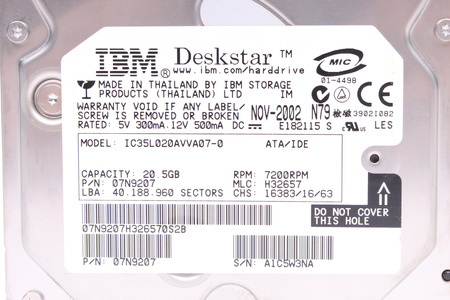 IC35L020AVVA07-0 IBM DESKSTAR