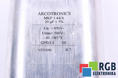 CONDENSATOR MKP1.44/A ARCOTRONICS 20UF, 850VDC, 500VAC