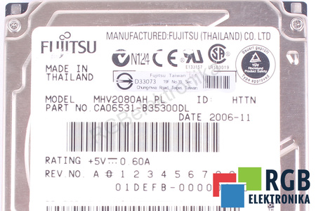 MHV2080AH FUJITSU 80GB, ATA, 2.5", HDD