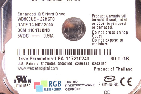 WD600UE-22HCT0 WESTERN DIGITAL SCORPIO WD600