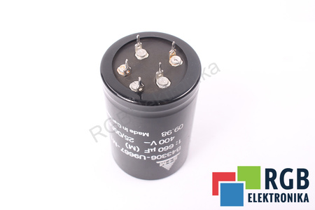 CONDENSATOR B43306-U9667-M1 S+M 25/085/56 660UF, 400VDC CONDENSATOR