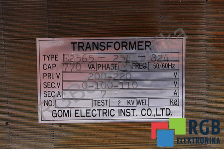 E2565-254-824 GOMI ELECTRIC 200-220V, 0-100-110V TRANSFORMATOR