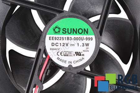 EE92251B3-000U-999 SUNON 92X92X25MM, 12V EVANTAI