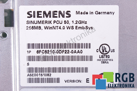 6FC5210-0DF22-0AA0 SIEMENS VERSION E PCU 50 1.2GHZ SINUMERIK