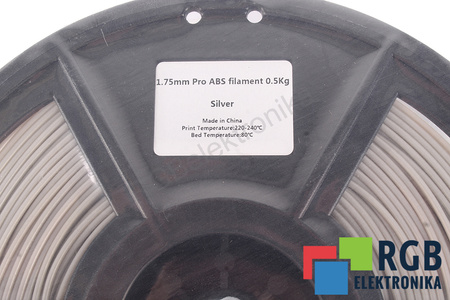 1,75MM ABS PRO FILAMENT 0.5KG SILVER FLASHFORGE DIMENSIUNEA EXTERIOARĂ A BOBINEI 180MM, DIMENSIUNEA INTERIOARĂ A BOBINEI 50MM, LĂȚIMEA BOBINEI 45MM