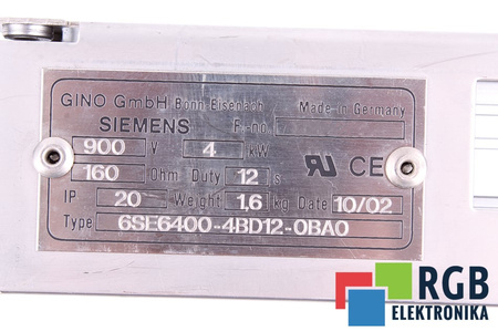 REZISTOR DE FRÂNARE 6SE6400-4BD12-0BA0 SIEMENS MICROMASTER 4 160OHM, 4KW