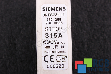 SIGURANŢĂ 3NE8731-1 SIEMENS SITOR 690V, 315A SIGURANŢĂ
