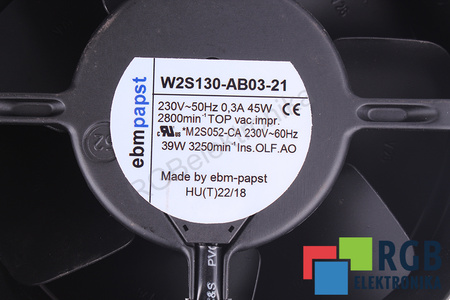 W2S130-AB03-21 EBM PAPST 230V, 0.3A, 150MM, 55MM EVANTAI