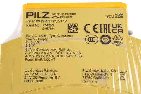 P2HZ X3 24VDC 2N/O 1N/C PILZ 774350 RELEU DE SIGURANȚĂ
