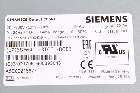 6SE6400-3TC01-8CE3 SIEMENS CHOKE