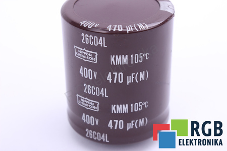CONDENSATOR 26C04L NIPPON KMM105 470UF, 400VDC CONDENSATOR