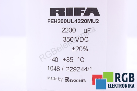 CONDENSATOR PEH200UL4220MU2 RIFA 2200UF, 350VDC CONDENSATOR
