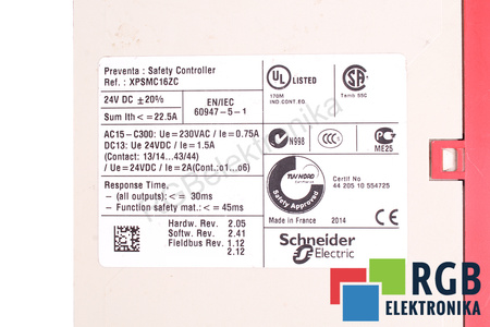 XPSMC16ZC SCHNEIDER ELECTRIC XPS-MC SAFETY CONTROLLER