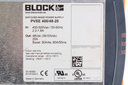 PVSE400/48-20 BLOCK SURSĂ DE ALIMENTARE